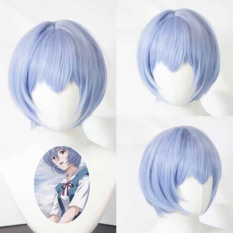 EVA Ayanami Rei cosplay wig sh - Evangelion Anime Merchandise review and price